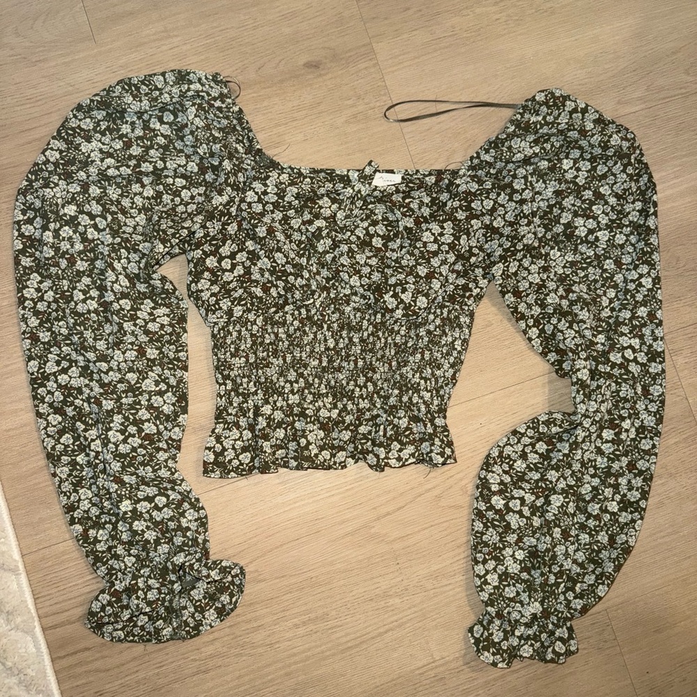 Chic Floral Puff Sleeve Blouse